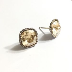 Brighton gold crystal post earrings